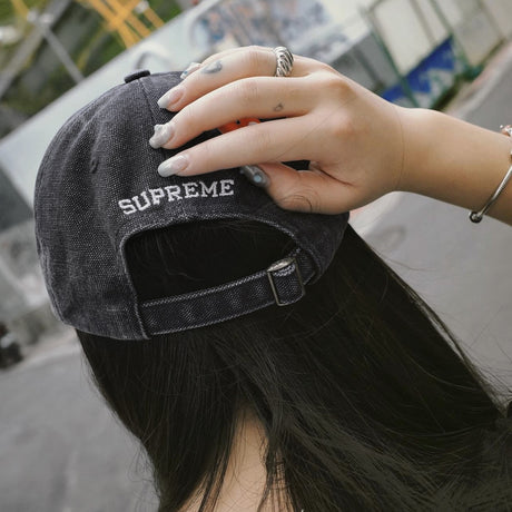 Supreme Pigment S Logo 6-Panel Cap Black SUPREME SUPREME - originalfook singapore
