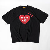 Human Made Red Heart Tee in black, casual apparel with a bold red heart graphic on the front.