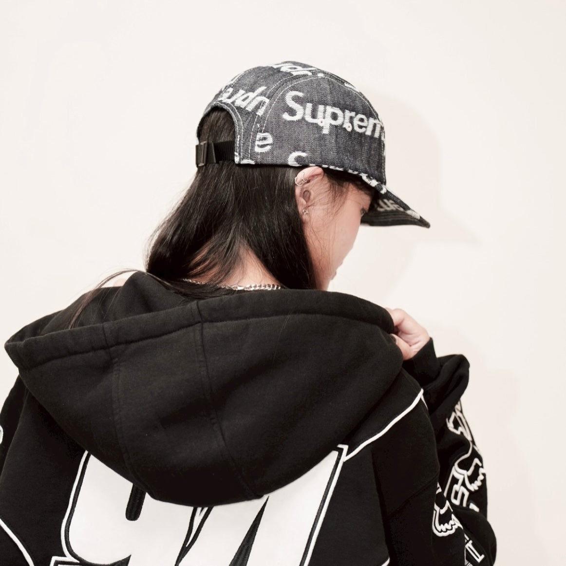 Where to buy Supreme Jacquard Logo Denim Cap Black in Singapore