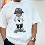LifeWork Korea Embroidered Hip Bulldog cot Tee White lifework lifework - originalfook singapore