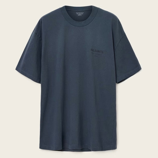 AllSaints Underground Logo Tee Moonstone Blue