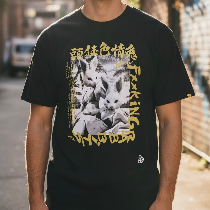Where to buy FR2 We are Fxxking Rabbits Tee Black | ORIGINALFOOK
