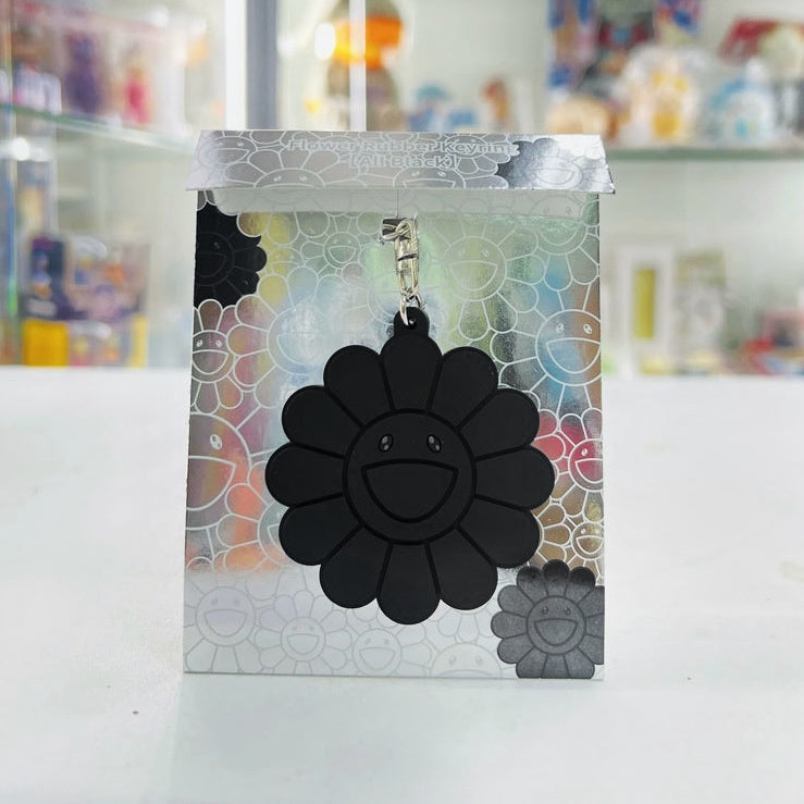 Takashi Murakami Kaikai Kiki Flower Rubber Keyring Black (5.5cm) TAKASHI MURAKAMI TAKASHI MURAKAMI - originalfook singapore