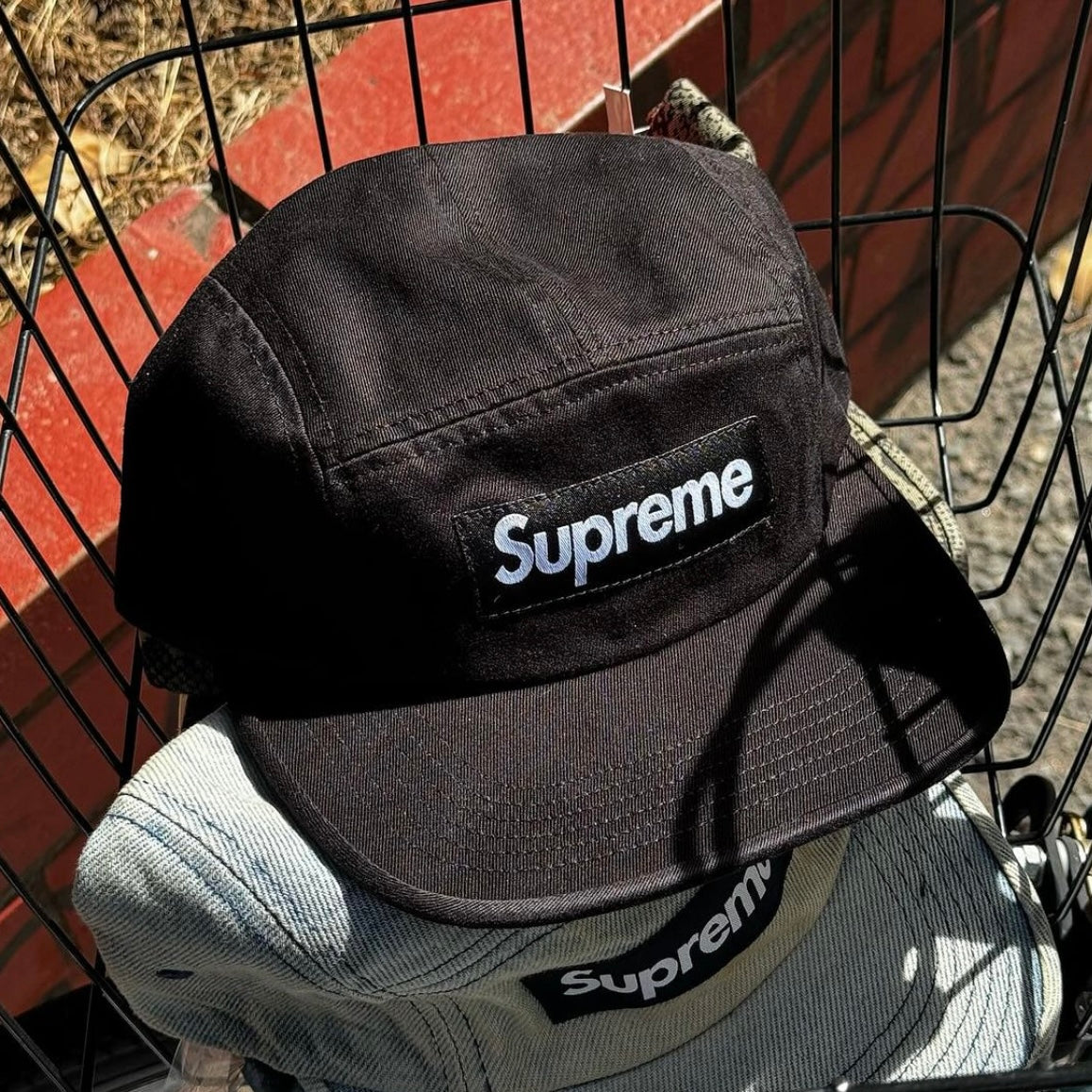 Supreme Washed Chino Twill Camp Cap Black supreme supreme - originalfook singapore