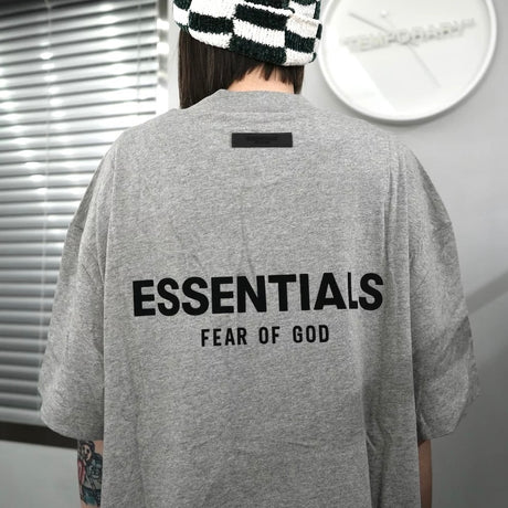 Fear of God Essentials Felt Logo Tee Dark Oatmeal FEAR OF GOD FEAR OF GOD - originalfook singapore