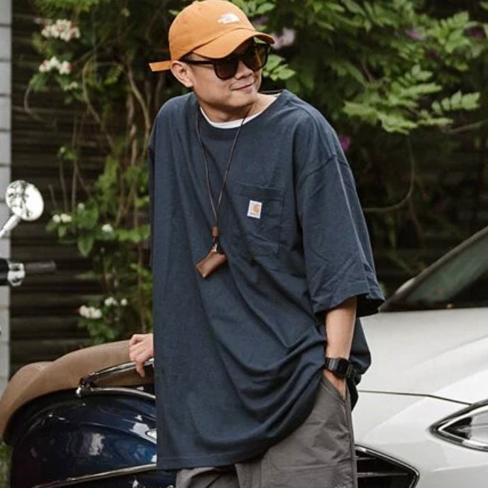 Buy Carhartt K87 Oversized Pocket Tee Navy online in Singapore