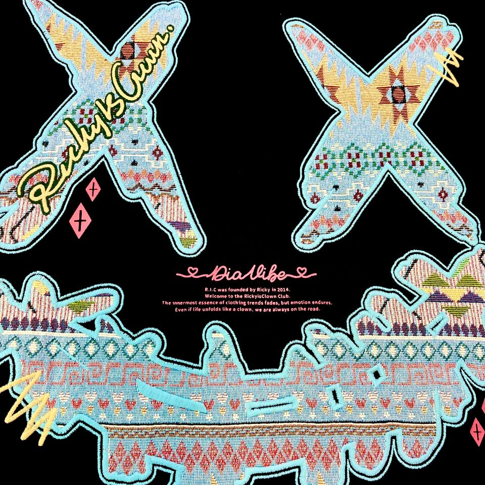 Rickyisclown Sky Tribal Embossed Black Tee R37250210B (G10)