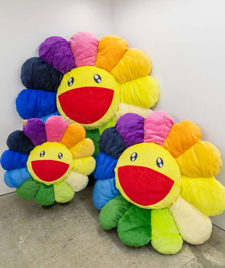 Takashi Murakami Flower Plush Cushion Rainbow 1m (Rare size)