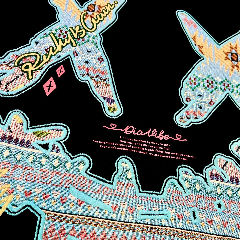 Rickyisclown Sky Tribal Embossed Black Tee R37250210B (G10)