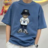 LifeWork Korea Embroidered Hip Bulldog Tee Blue lifework lifework - originalfook singapore