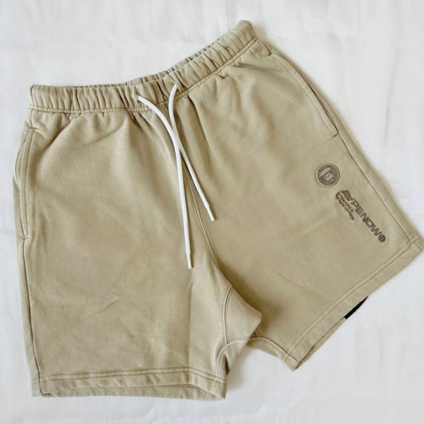 AAPE By Bathing Ape Embroidered Badge Sweat Shorts Beige [6953] AAPE AAPE - originalfook singapore