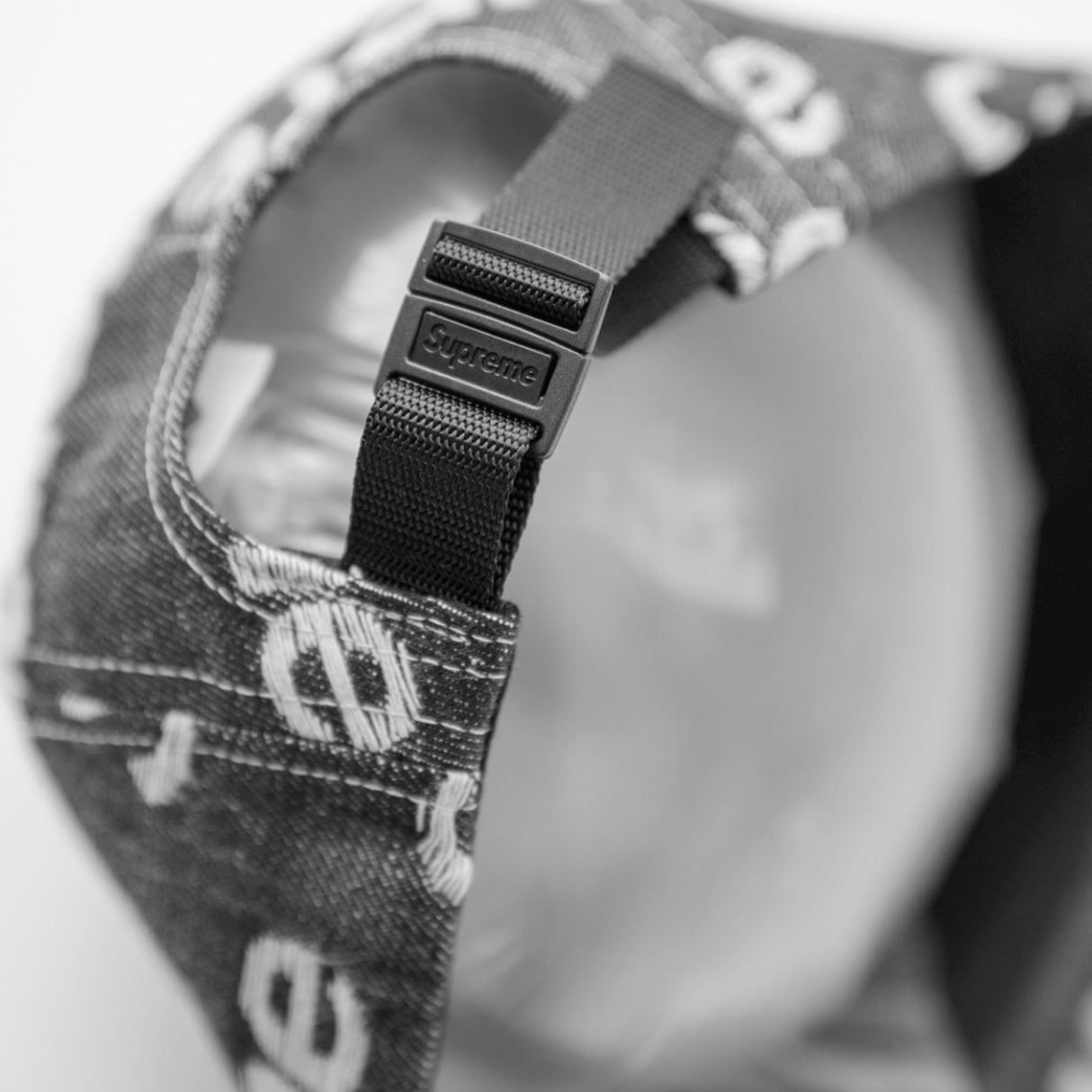 Supreme Jacquard Logo Denim Cap Black