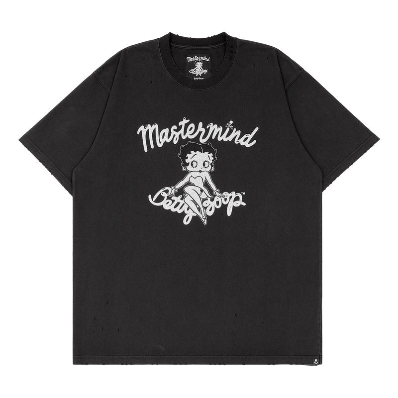 Mastermind World x Betty Boop Damaged Boxy Tee Black White
