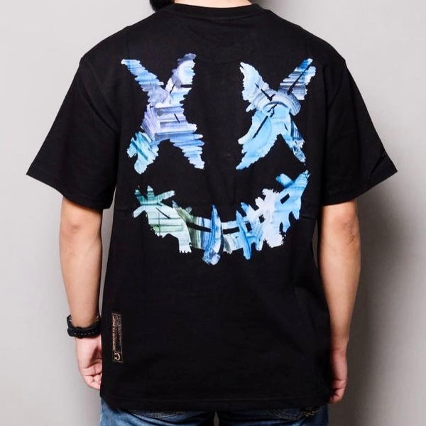 Rickyisclown [RIC] Blue Oil Painting Smiley Tee Black [R17230212H-R8] RICKYISCLOWN RICKYISCLOWN - originalfook singapore