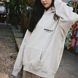 FEAR OF GOD Essentials Felt Logo Hoodie Light Oatmeal FEAR OF GOD FEAR OF GOD - originalfook singapore