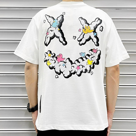 Rickyisclown [RIC] Colorful Cloud Smiley Tee White [R17230225D-A8]