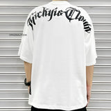 Rickyisclown [RIC] Cursive Gothic Drop Shoulder Tee White [R7230213E-K8] RICKYISCLOWN RICKYISCLOWN - originalfook singapore