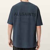 AllSaints Underground Logo Tee Moonstone Blue