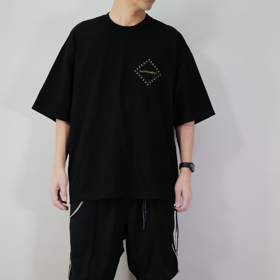 Mastermind Square Logo Boxy Tee Black Mastermind Japan Mastermind Japan - originalfook singapore