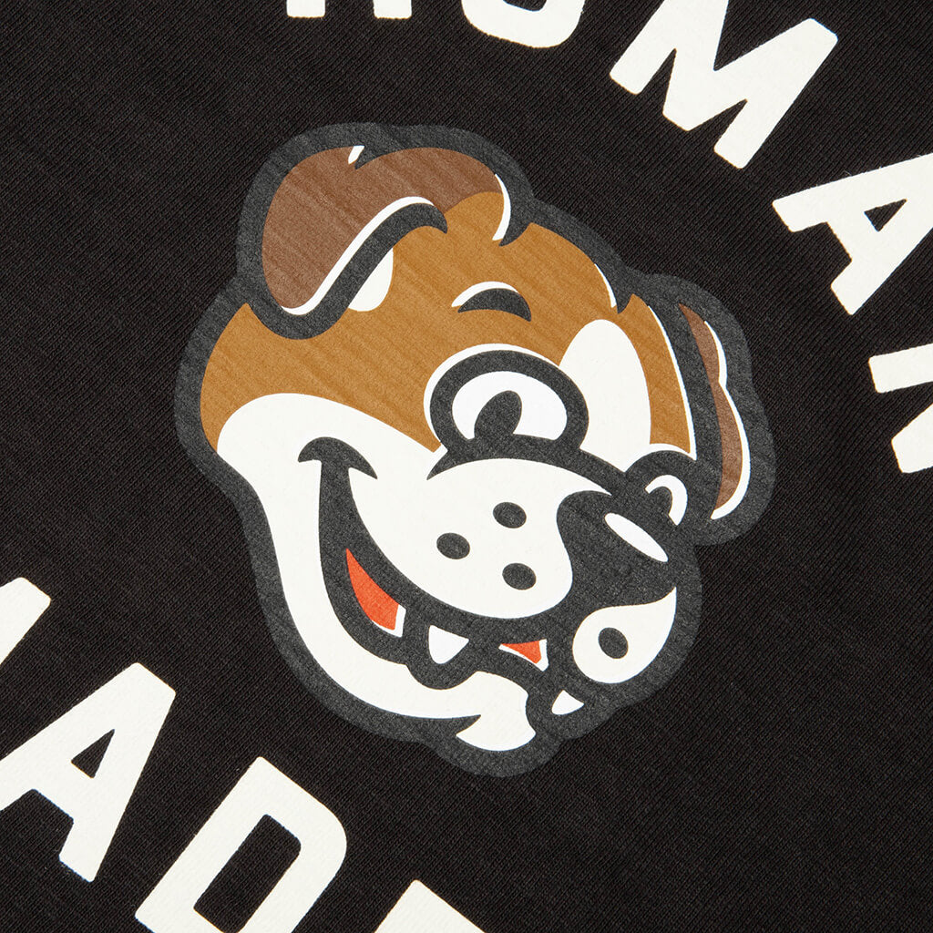 Black Human Made Bulldog Tee graphic T-shirt featuring a detailed bulldog illustration on the front.