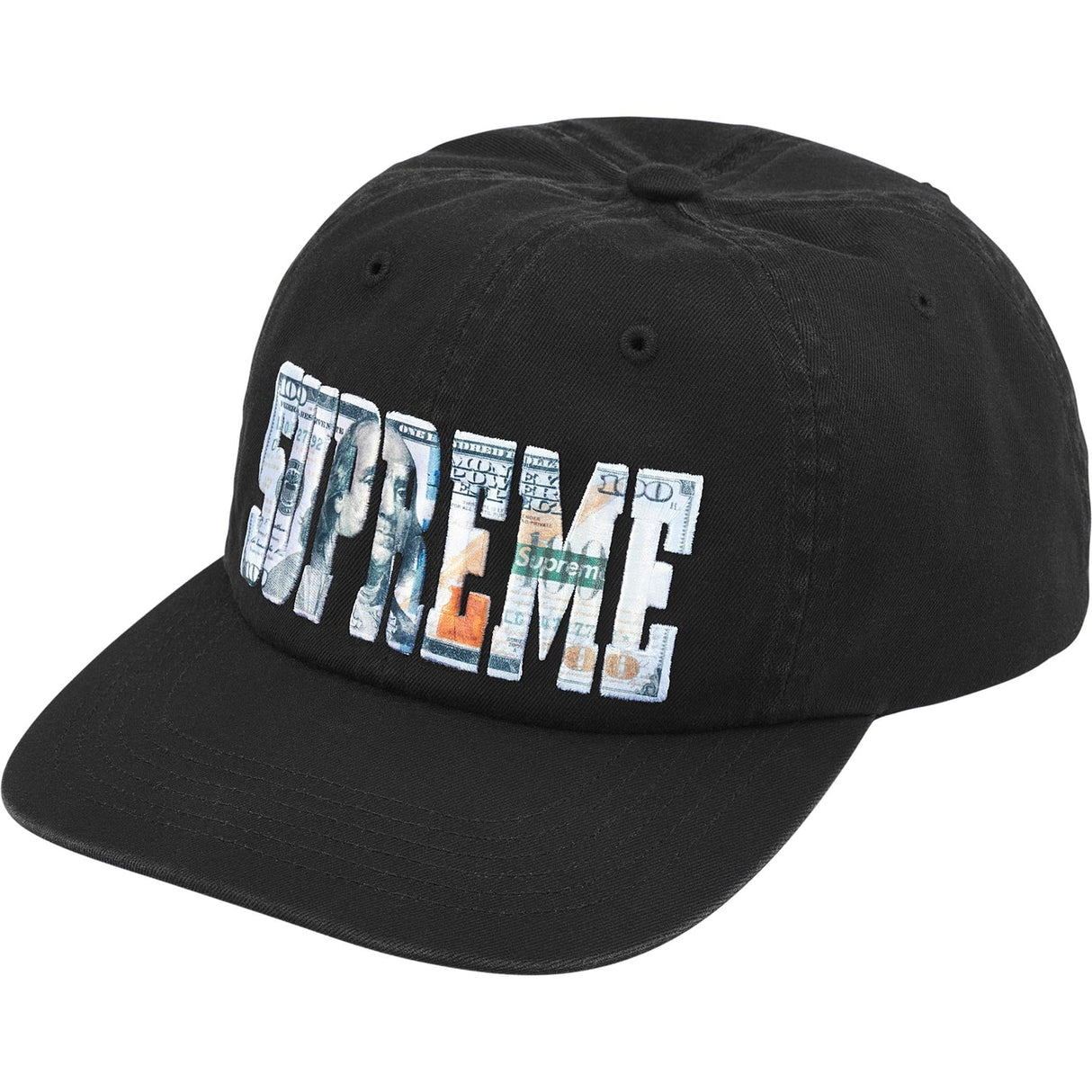 Supreme Embroidered Money Logo 6-Panel Cap Black - ORIGINALFOOK