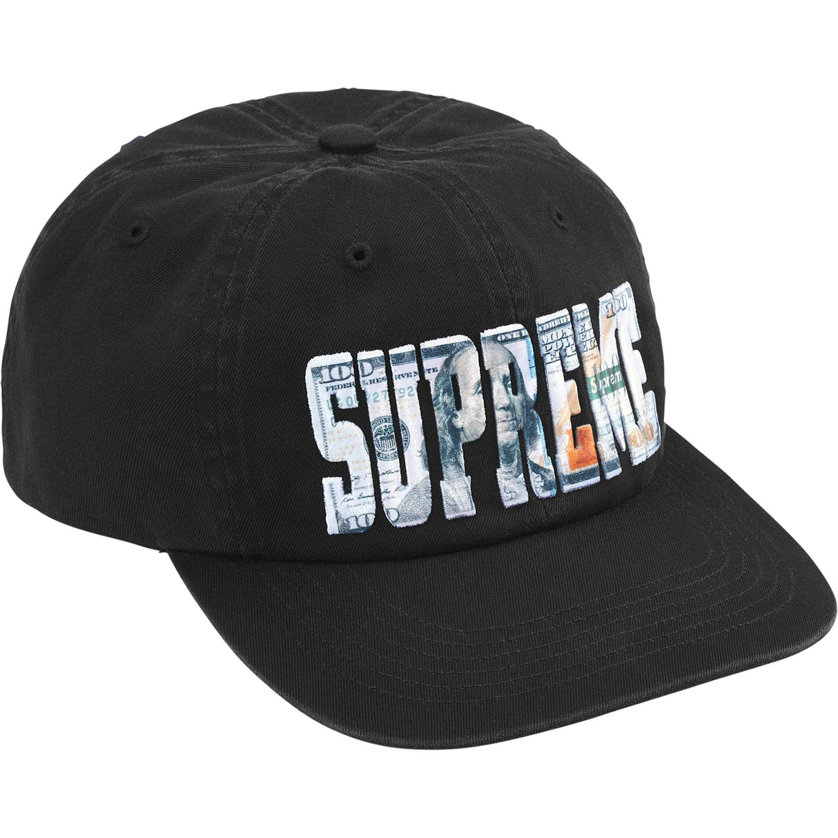 Supreme Embroidered Money Logo 6-Panel Cap Black - ORIGINALFOOK