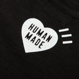 Black Human Made Duck Tee featuring a graphic print of a duck on the front, casual men's T-shirt made of soft cotton fabric.