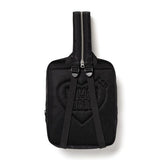 Black Human Made One Shoulder Bag featuring a sleek design and adjustable strap, perfect for casual and stylish use.