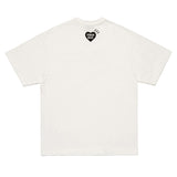 White Human Made Duck Tee shirt with a duck graphic on the front, casual apparel for streetwear style.