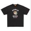 Black Human Made Bulldog T-shirt featuring a graphic print, casual streetwear style, made from comfortable cotton fabric.