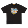 Black Human Made tri-color heart logo T-shirt featuring a bold heart graphic on the front for a stylish casual look.