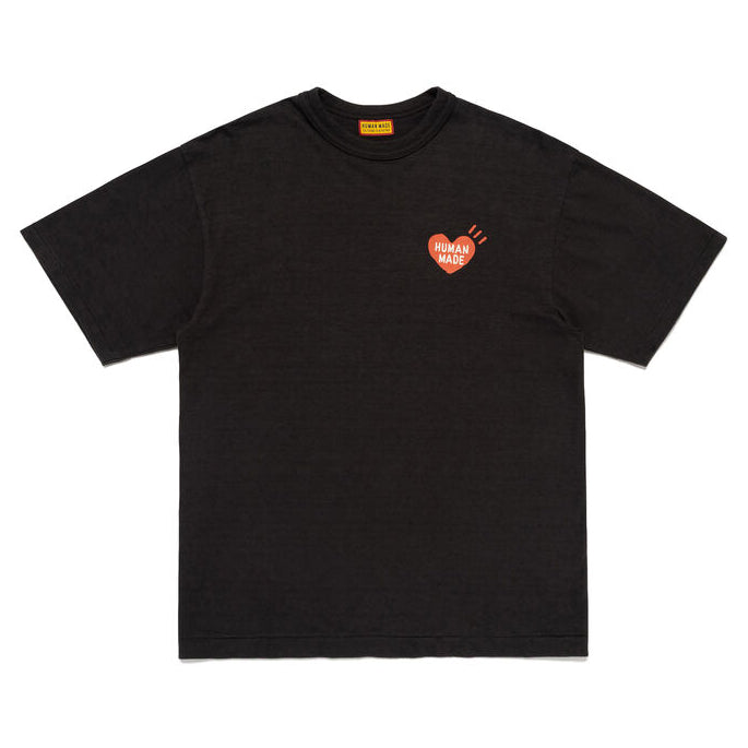 Black Human Made Japanese-Style Duck T-shirt featuring a graphic print, casual fit, and logo on the front.