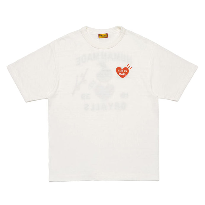 White Human Made Japanese-Style Duck Tee featuring a graphic duck design on the front, casual apparel for streetwear style.