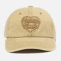 Beige Human Made Heart Logo 6-panel cap, casual headwear with embroidered logo, adjustable strap, and classic six-panel design.