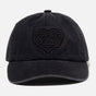 Black Human Made Heart Logo 6-panel cap, stylish headwear with embroidered logo, adjustable strap, and classic six-panel design.