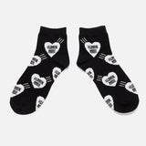 Black Human Made Heart Short Socks featuring a red heart design, made of comfortable, stylish accessories for casual wear.