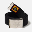 Black Human Made logo belt, a stylish accessory featuring the brand's logo in a sleek design.