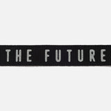 Black Human Made logo belt with adjustable strap and branded metal buckle, stylish accessories for casual outfits.