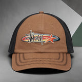 Stussy oval star brown cap, stylish headwear featuring a branded design and adjustable strap, perfect for casual wear.