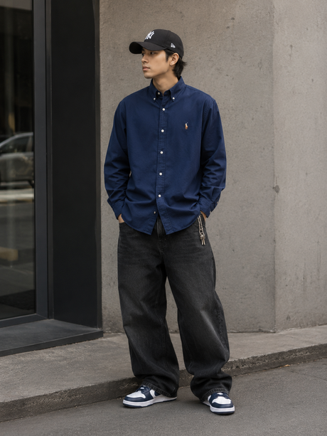 Polo Ralph Lauren Classic Fit Long Sleeve Shirt Navy
