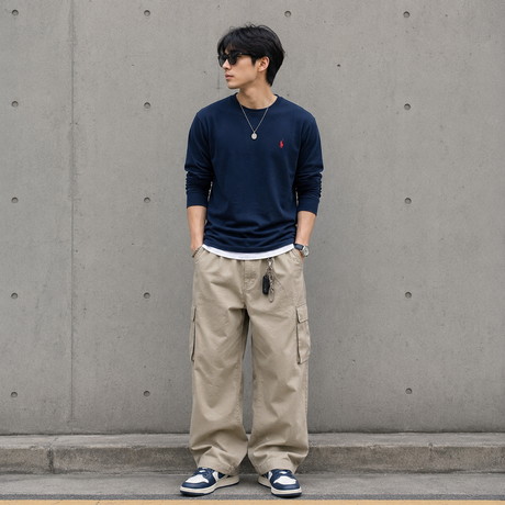 Polo Ralph Lauren Classic Fit Heavyweight Long Sleeve Tee Navy