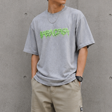 Balenciaga Slime Logo Tee Heather, casual black t-shirt with Balenciaga logo graphic, front view, made of soft cotton fabric.