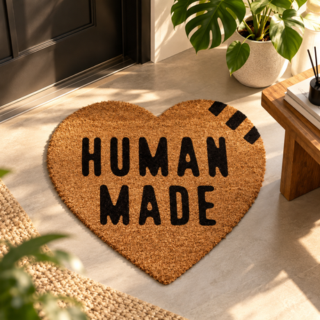 Human Made Heart Medium Rug Fiber accessory featuring a soft, textured heart-shaped design in durable fiber material.