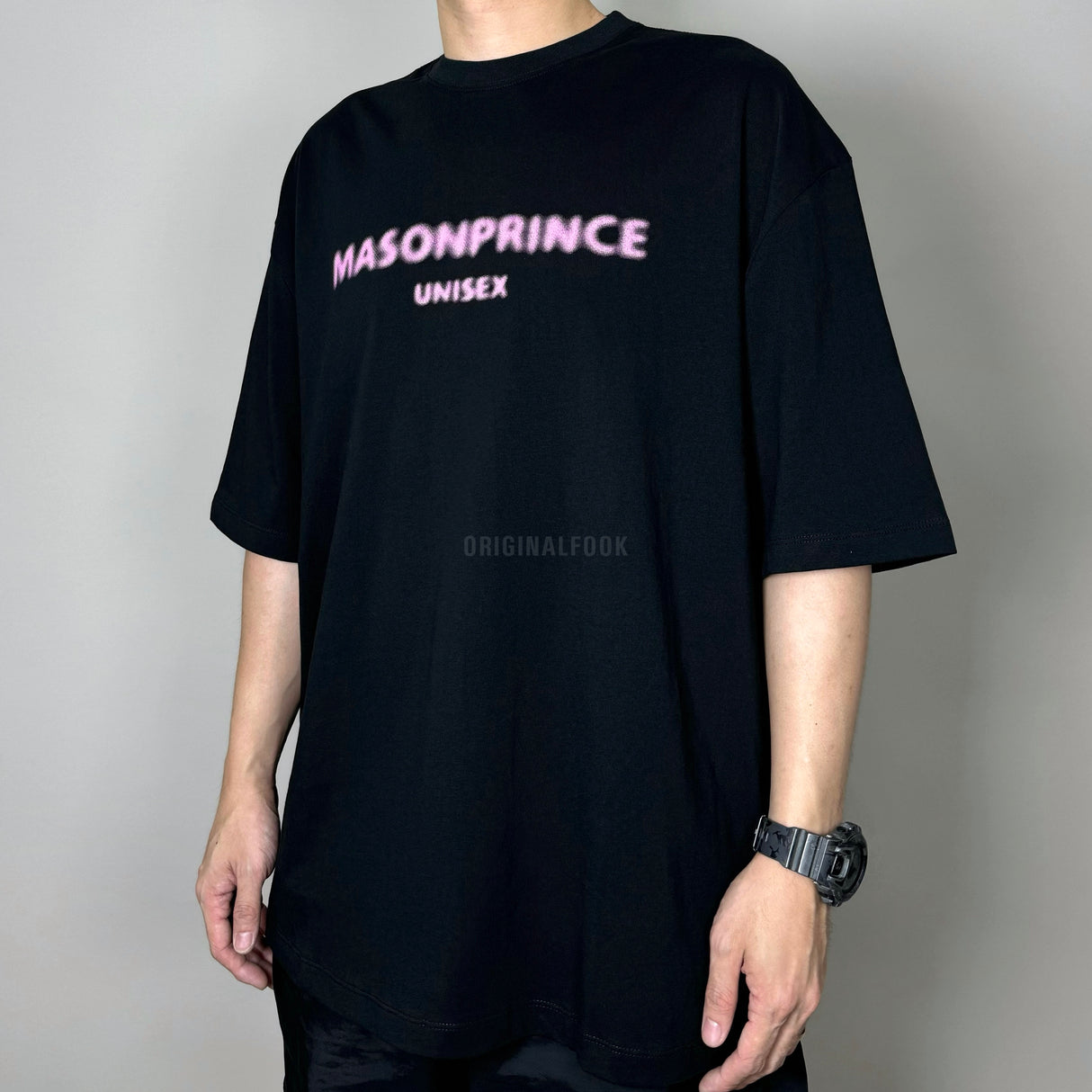 MASONPRINCE Classic Spray Logo Tee Black Pink
