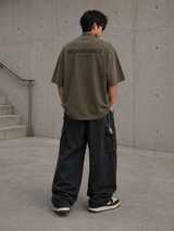 MasonPrince Reflective Oversized mock Neck Tee Olive