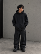 Fear Of God Essentials Logo Classic Zip-up Hoodie Black White
