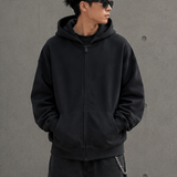 Fear Of God Essentials Logo Classic Zip-up Hoodie Black White