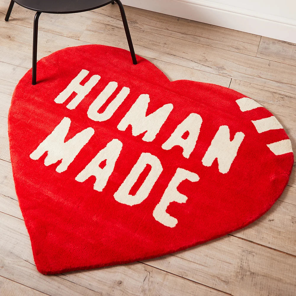 Human Made - Logo-Detailed Wool and Cotton-Blend Rug - Red Human Made