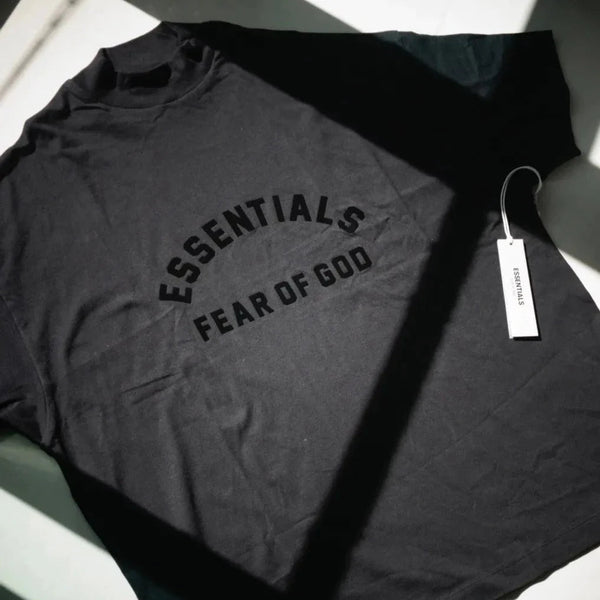 Fear of God Essentials Core Felt Logo Tee Jet Black (Oversized) FEAR OF GOD FEAR OF GOD - originalfook singapore