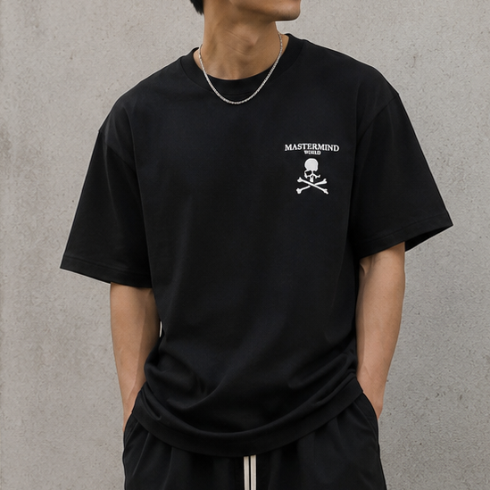 Mastermind Loopwheel Emboidery Logo Tee Black